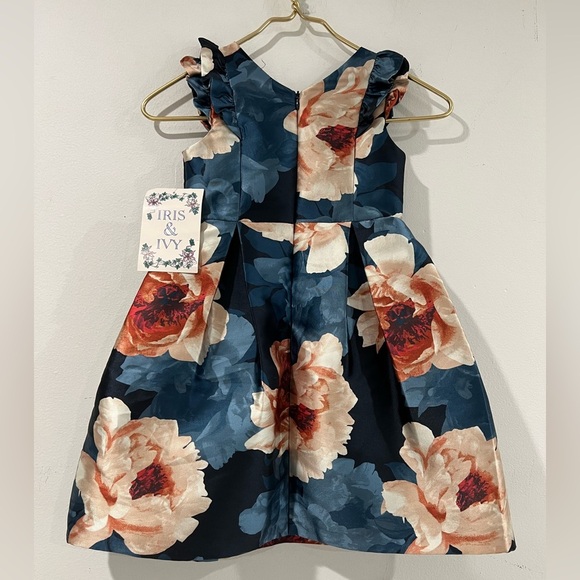 Iris and Ivy floral satin effect party dress for girls, size 6 NWT - Picture 2 of 9